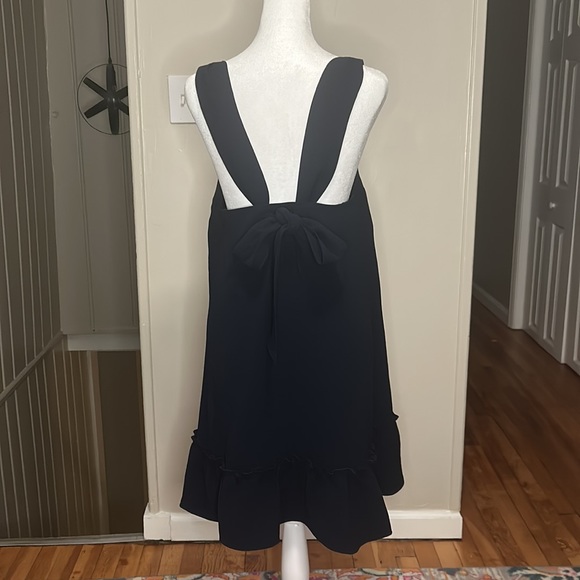 Sézane Mathilde Tie Bow Back Dress in Marine Blue Size FR 38, US 6 - Picture 7 of 11